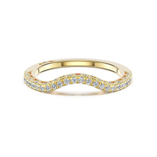 Curve with French Pavé Diamonds Wedding Band