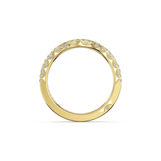 Curve with French Pavé Diamonds Wedding Band