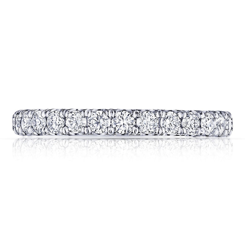 French Pavé Diamond Wedding Band - 2.5mm