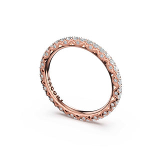 French Pavé Diamond Wedding Band - 1.5mm