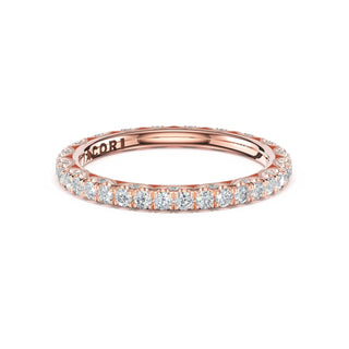French Pavé Diamond Wedding Band - 1.5mm