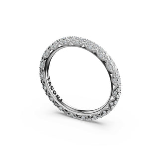 French Pavé Diamond Wedding Band - 1.5mm