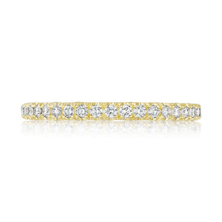 French Pavé Diamond Wedding Band - 2mm