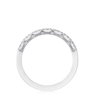 French Pavé Diamond Wedding Band