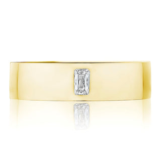 Bezel Set Diamond Wedding Band in High Polish Finish