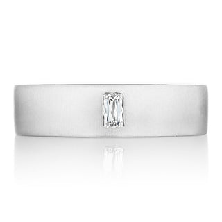Bezel Set Diamond Wedding Band in Satin Finish