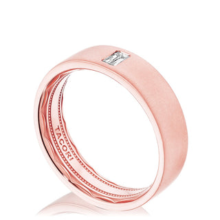 Bezel Set Diamond Wedding Band in Satin Finish