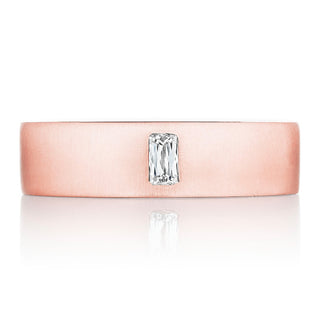 Bezel Set Diamond Wedding Band in Satin Finish