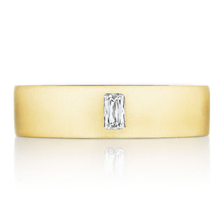Bezel Set Diamond Wedding Band in Satin Finish