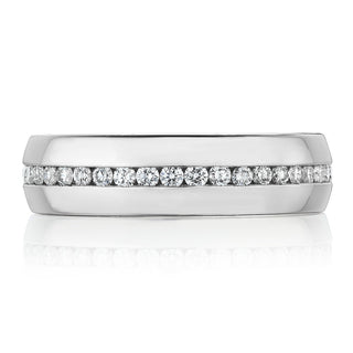 Channel Set Diamond in High Polish Finish Wedding Band