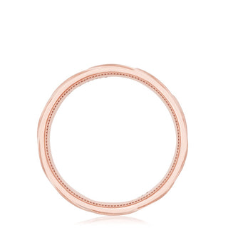 Geometric Crescent in Satin Finish Wedding Band