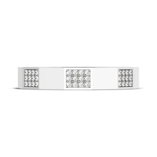 Diamond Faceted - Partial Coverage Wedding Band in High Polish  - 4mm