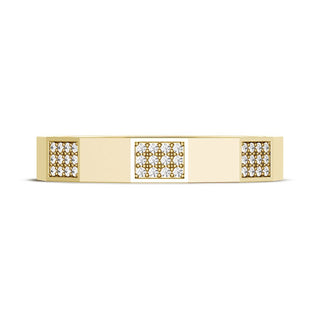 Diamond Faceted - Partial Coverage Wedding Band in High Polish  - 4mm