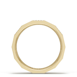 Diamond Faceted - Partial Coverage Wedding Band in High Polish  - 4mm