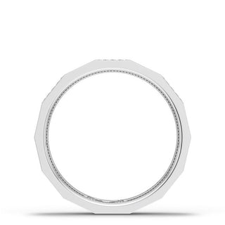 Diamond Faceted - Partial Coverage Wedding Band in High Polish  - 4mm
