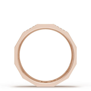 Diamond Faceted - Partial Coverage Wedding Band in High Polish  - 6mm