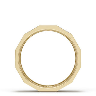 Diamond Faceted - Partial Coverage Wedding Band in High Polish  - 6mm