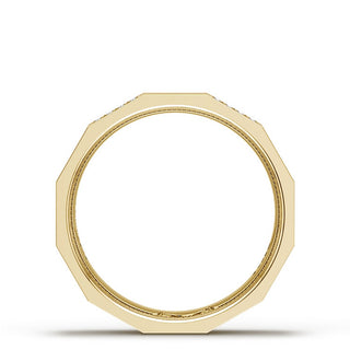 Diamond Faceted - Partial Coverage Wedding Band in Satin Finish  - 6mm