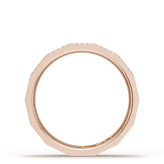 Diamond Faceted - Full Coverage Wedding Band in High Polish  - 4mm