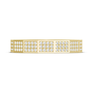Diamond Faceted - Full Coverage Wedding Band in High Polish  - 4mm