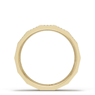 Diamond Faceted - Full Coverage Wedding Band in High Polish  - 4mm