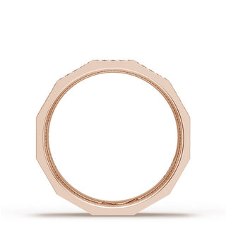 Diamond Faceted - Full Coverage Wedding Band in High Polish  - 6mm