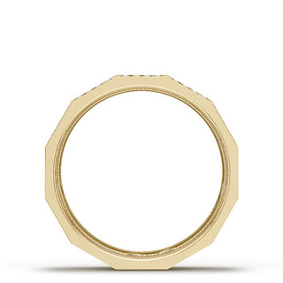 Diamond Faceted - Full Coverage Wedding Band in High Polish  - 6mm