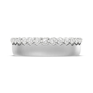 Diamond Edge Satin Finish Wedding Band