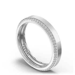 Bevel Edge Diamond Wedding Band in High Polish - 7mm