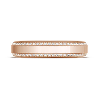 Bevel Edge Diamond Wedding Band in High Polish - 5mm