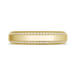 Bevel Edge Diamond Wedding Band in High Polish - 7mm