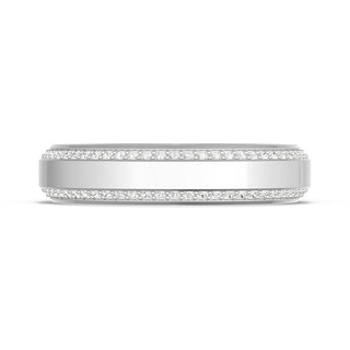 Bevel Edge Diamond Wedding Band in High Polish - 7mm
