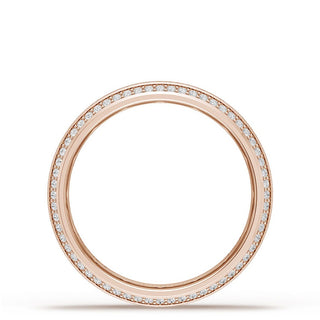 Bevel Edge Diamond Wedding Band in Brushed Finish - 5mm