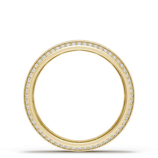 Bevel Edge Diamond Wedding Band in Brushed Finish - 5mm