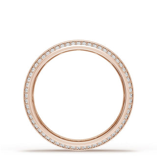 Bevel Edge Diamond Wedding Band in Satin Finish - 5mm