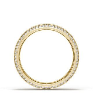 Bevel Edge Diamond Wedding Band in Satin Finish - 5mm