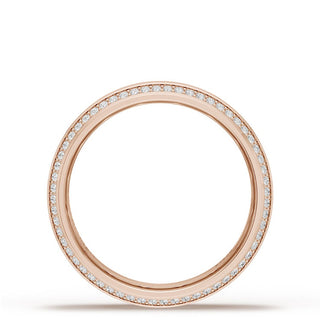 Bevel Edge Diamond Wedding Band in High Polish - 7mm