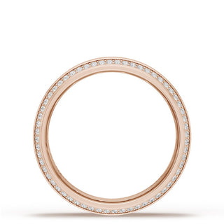 Bevel Edge Diamond Wedding Band in High Polish - 7mm