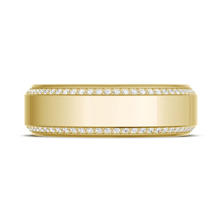 Bevel Edge Diamond Wedding Band in High Polish - 7mm