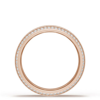 Bevel Edge Diamond Wedding Band in Brushed Finish - 7mm