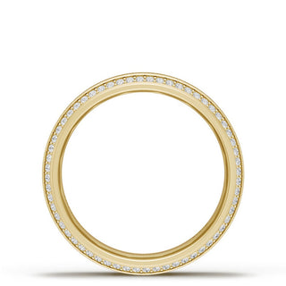 Bevel Edge Diamond Wedding Band in Brushed Finish - 7mm