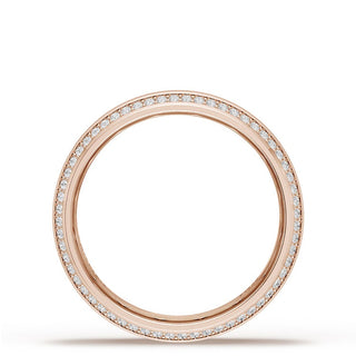 Bevel Edge Diamond Wedding Band in Satin Finish - 7mm