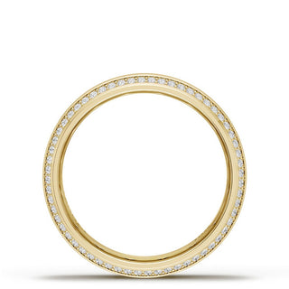 Bevel Edge Diamond Wedding Band in Satin Finish - 7mm