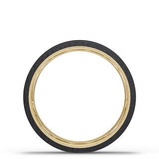 Titanium Two-Tone Flat Wedding Band - 6mm
