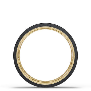 Titanium Two-Tone Flat Wedding Band - 6mm