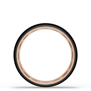 Titanium Two-Tone Round Wedding Band - 6mm