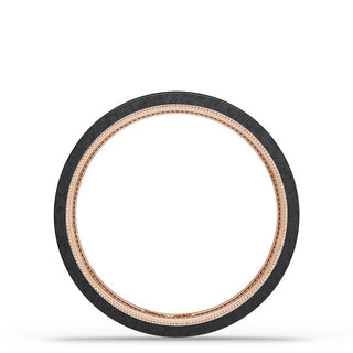 Titanium Two-Tone Flat Wedding Band - 4mm