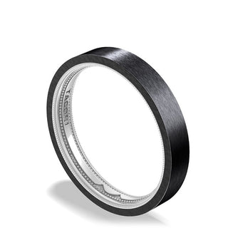 Titanium Two-Tone Flat Wedding Band - 4mm