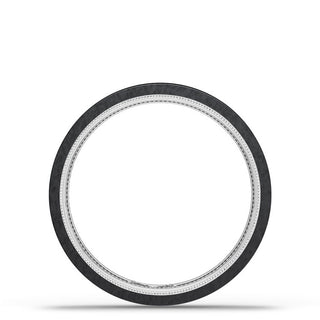 Titanium Two-Tone Flat Wedding Band - 4mm