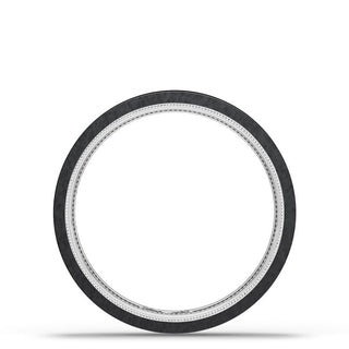 Titanium Two-Tone Flat Wedding Band - 4mm